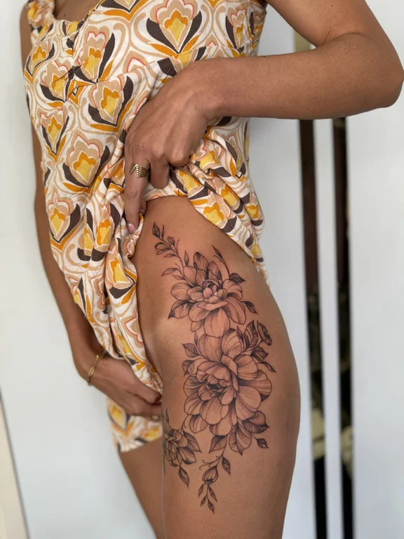 Floral Balinese tattoos — Nyanyi Beach Bali
