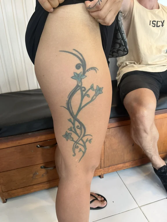 linework flower elegant dotwork fine line woman tattoo tattoo canggu bali