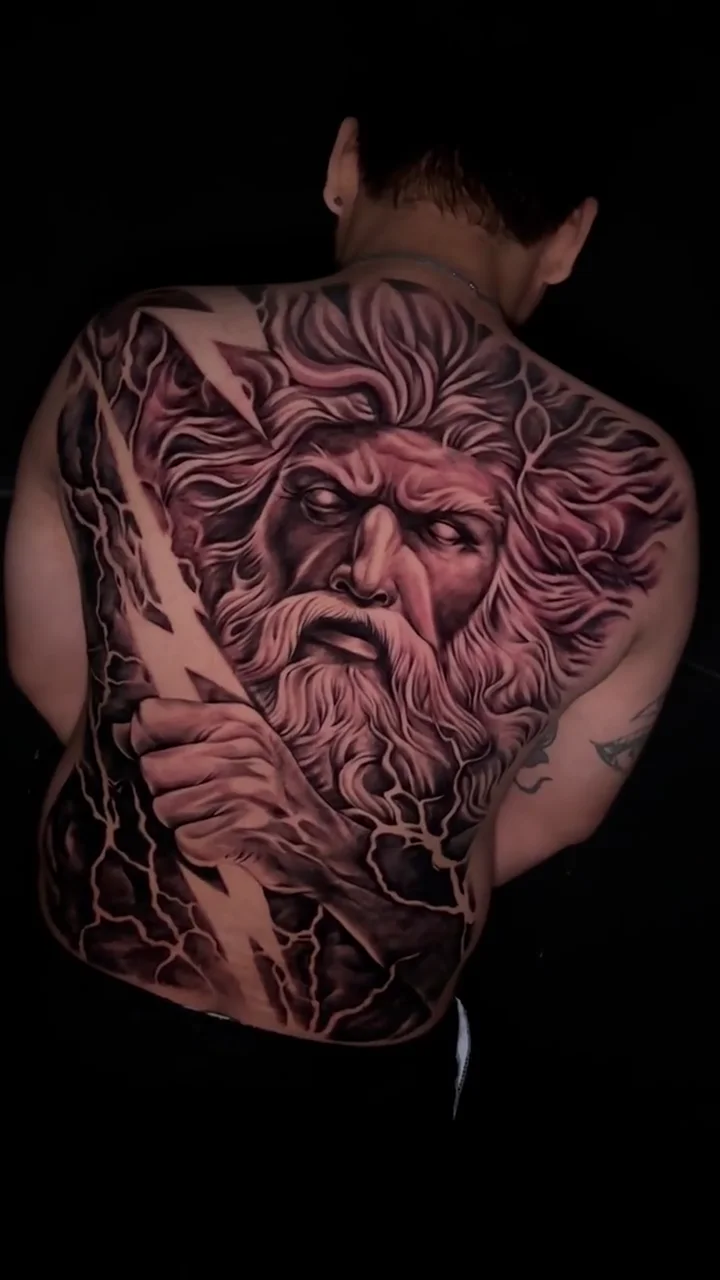 zeus lightning angle 01 full back big tattoo tattoo canggu bali