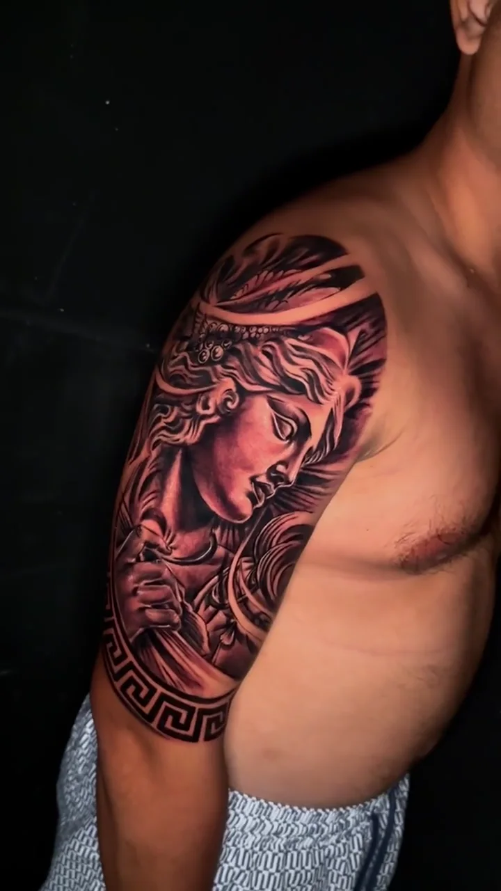 greek goddess half sleeve big tattoo tattoo canggu bali
