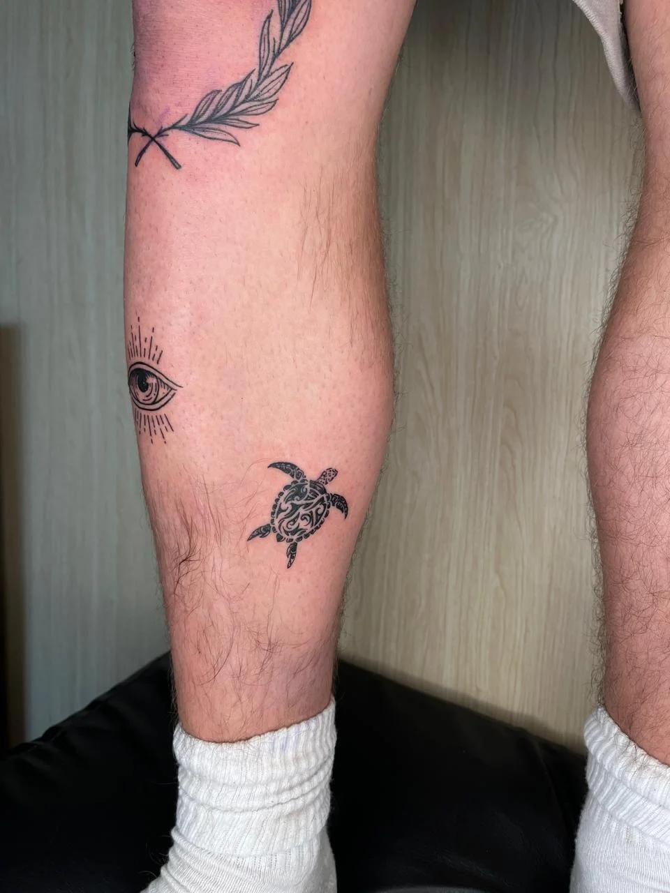 man leg foot tribal animal blackwork black tattoo canggu bali