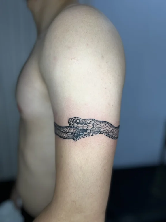 snake fine line elegant thin line minimal tattoo canggu bali