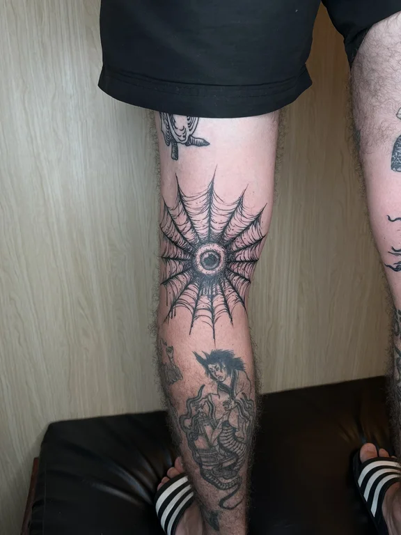 mandala blackwork eye black grey gothic dotwork dark mystical tattoo Canggu Bali