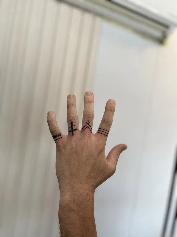 geometric minimalist hand thin line minimal fine line bold line elegant tattoo Canggu Bali