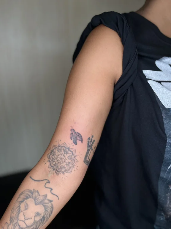 symbol blackwork woman black grey cloud sun elegant dotwork tattoo Canggu Bali