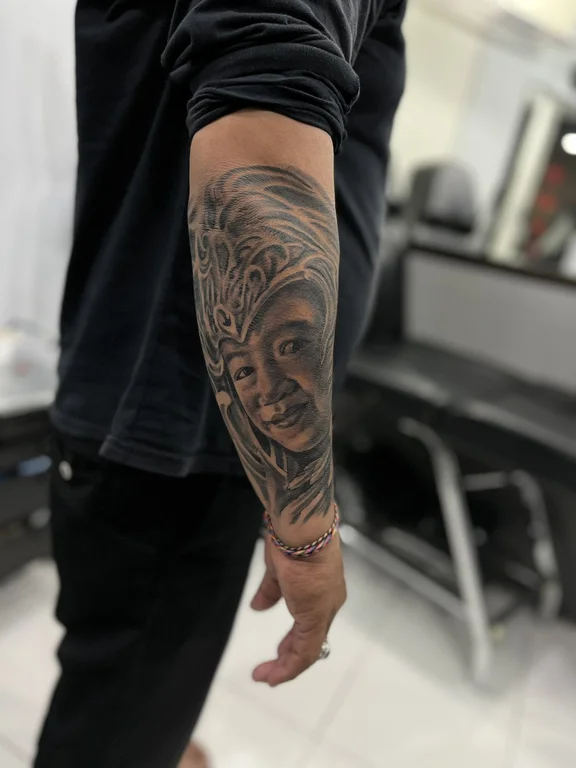 Portrait Chicano tattoos — Nyanyi Beach Bali