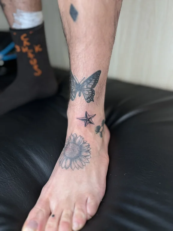 nature dotwork butterfly black grey mystical soft shading elegant spiritual tattoo Canggu Bali