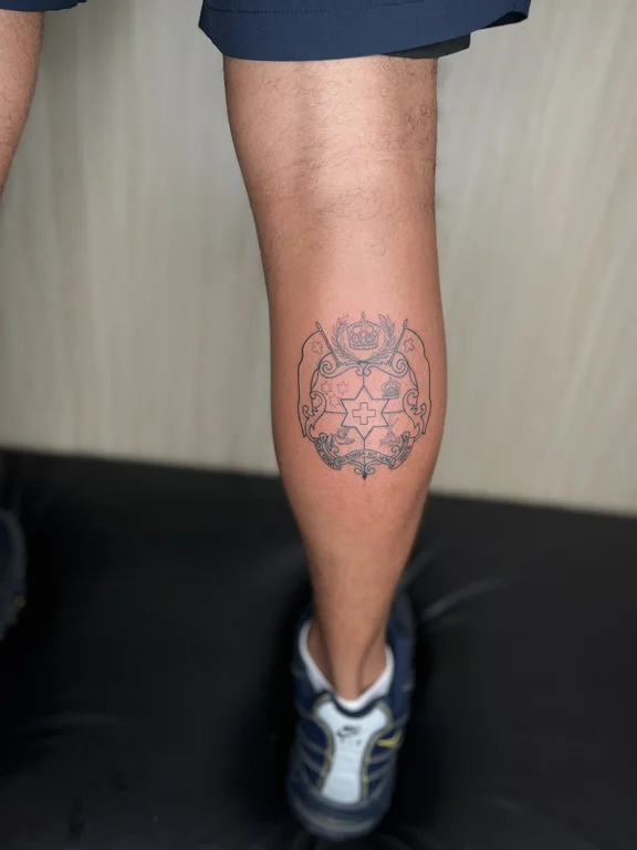 abstract fine line man dotwork cloud moon linework sun tattoo Canggu Bali