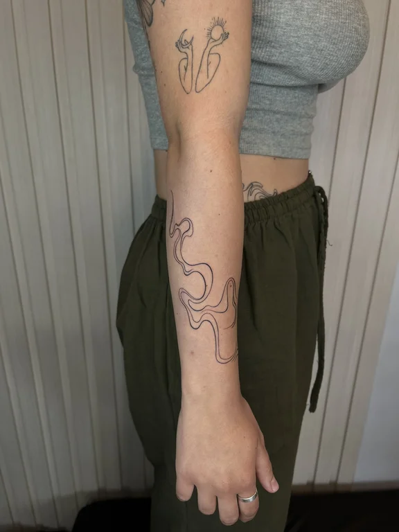 Abstract Fine Line tattoos — Nyanyi Beach Bali