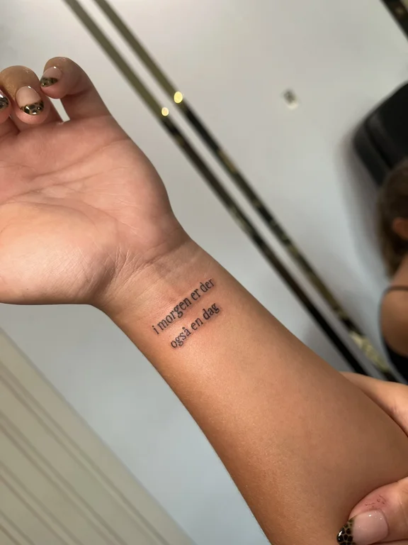 lettering fine line hand bold line minimal elegant spiritual soft shading tattoo Canggu Bali