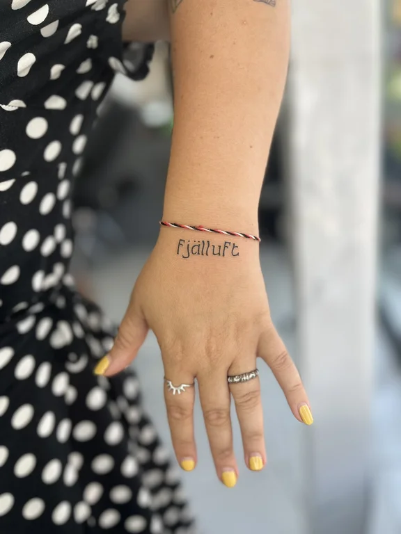 lettering fine line hand thin line elegant bold line minimal colorful tattoo Canggu Bali