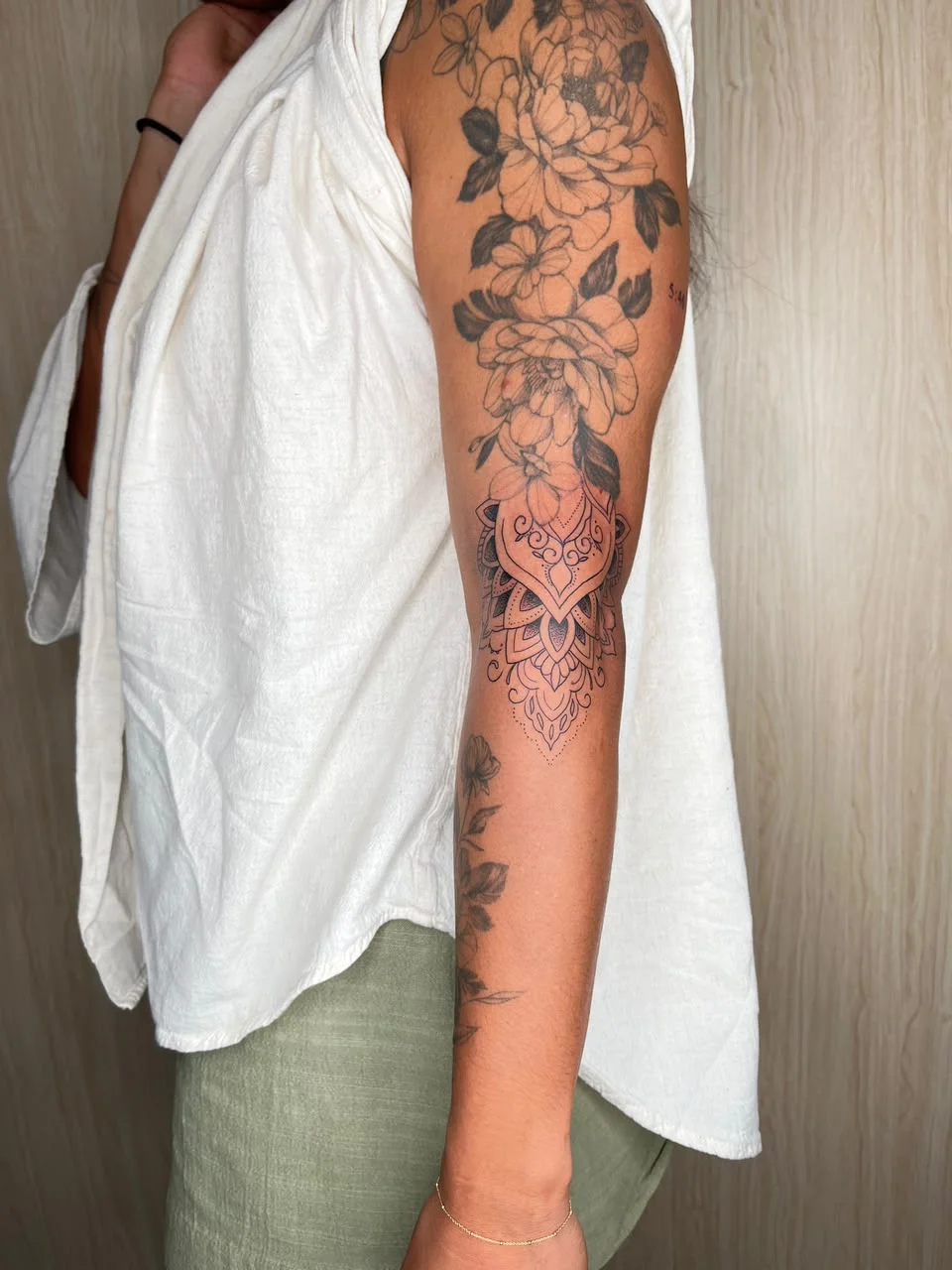 woman hand tribal mandala fine line line work line tattoo canggu bali