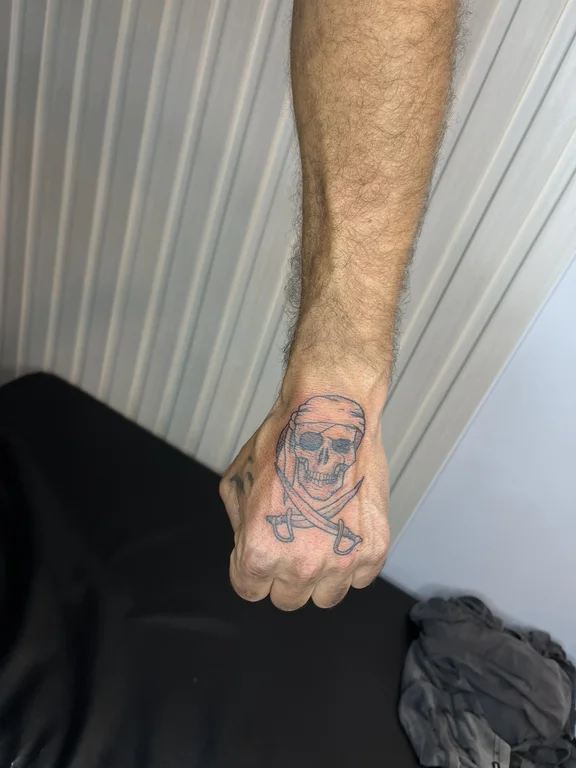 Skull Fine Line tattoos — Nyanyi Beach Bali