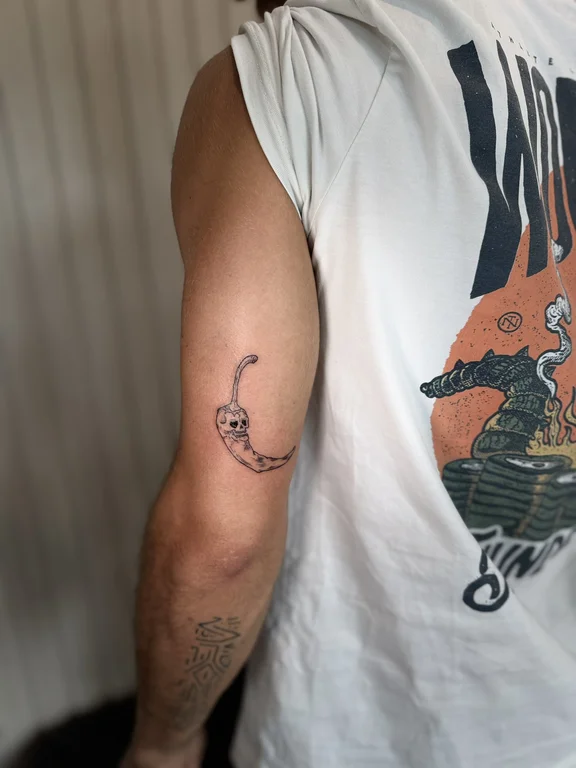 symbol fine line snake linework wave bold line thin line moon tattoo Canggu Bali
