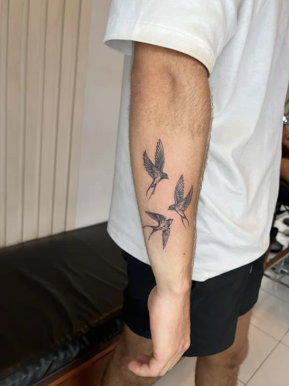 nature minimalist butterfly soft shading leaf elegant black grey minimal tattoo Canggu Bali