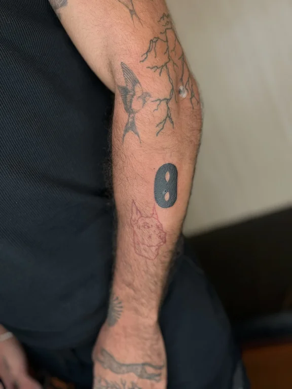 abstract minimalist man black grey cloud heavy shading fine line soft shading tattoo Canggu Bali