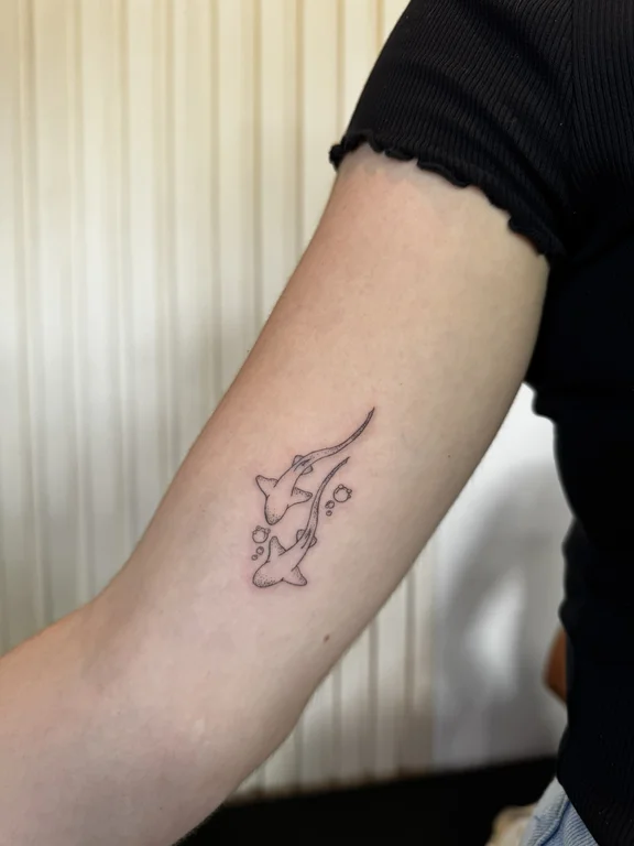 animal minimalist woman fine line elegant minimal linework soft shading tattoo Canggu Bali