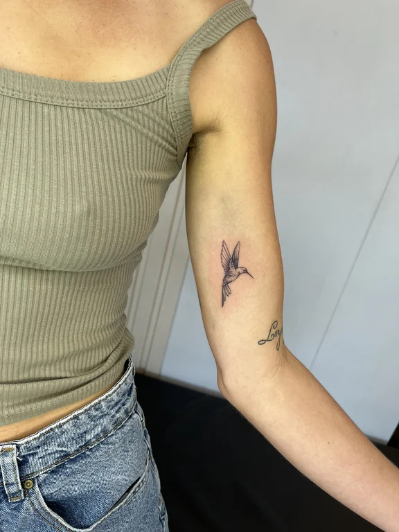 animal minimalist woman soft shading minimal elegant fine line linework tattoo Canggu Bali