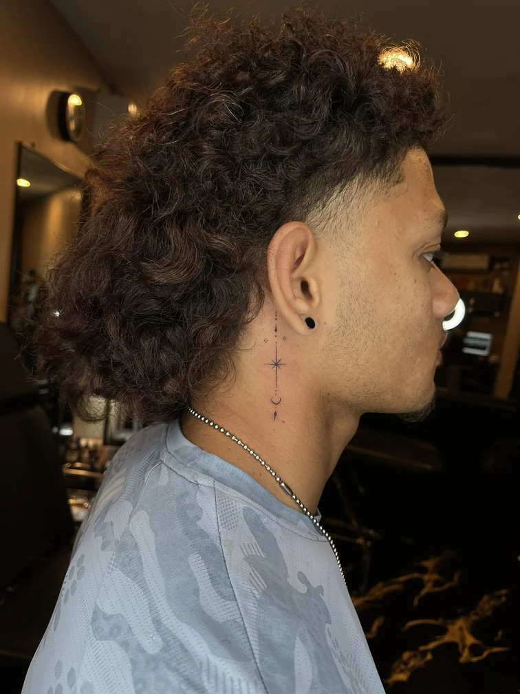 man tattoo linework line minimalist geometric black fineline tattoo canggu bali