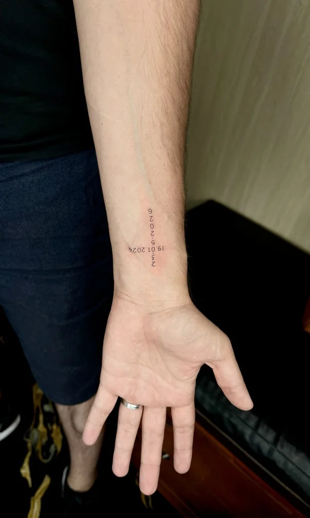 man hand lettering minimalist fine line fineline linework line tattoo canggu bali
