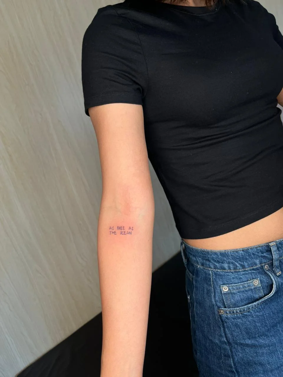 woman hand small minimalist lettering fine line line work line tattoo canggu bali
