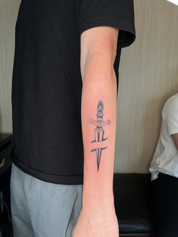religious minimalist deity bold line spiritual thin line fine line black grey tattoo Canggu Bali