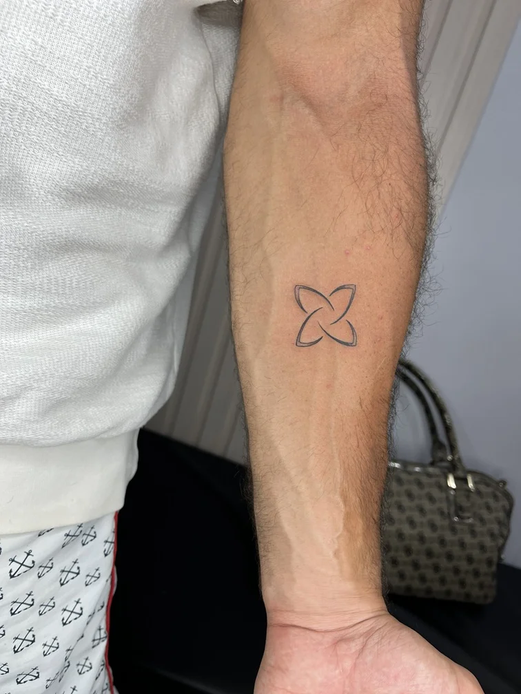 man hand symbol minimalist line fine line shading line work tattoo canggu bali