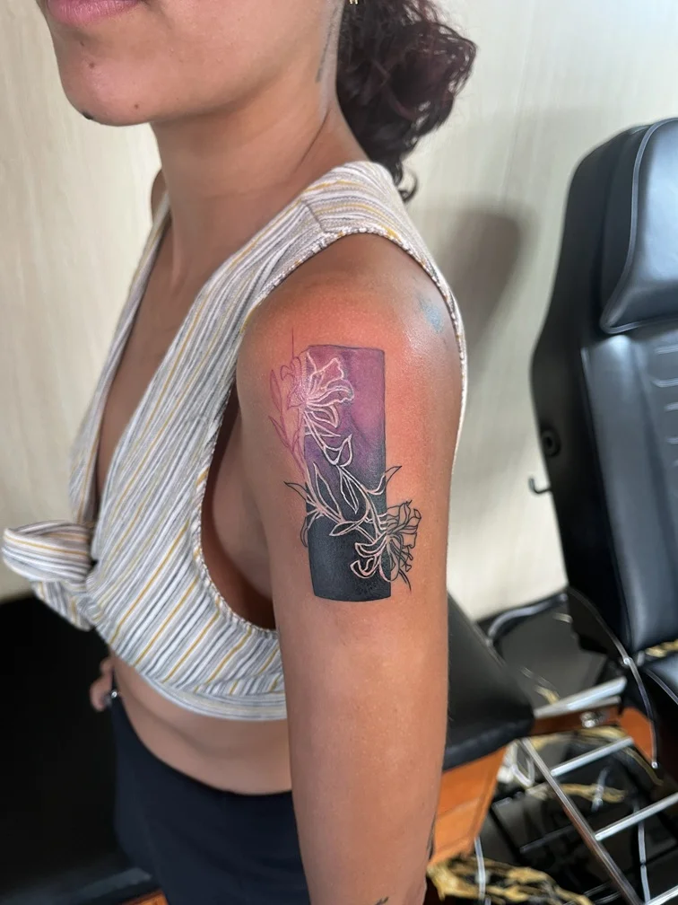 Floral Neo Traditional tattoos — Nyanyi Beach Bali