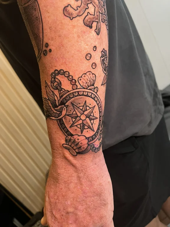 abstract new school deity dotwork mystical linework black grey cloud tattoo Canggu Bali