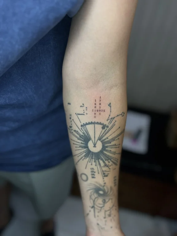 abstract new school deity dotwork spiritual linework soft shading mystical tattoo Canggu Bali