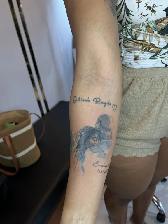 animal new school angel soft shading elegant cloud mystical black grey tattoo Canggu Bali