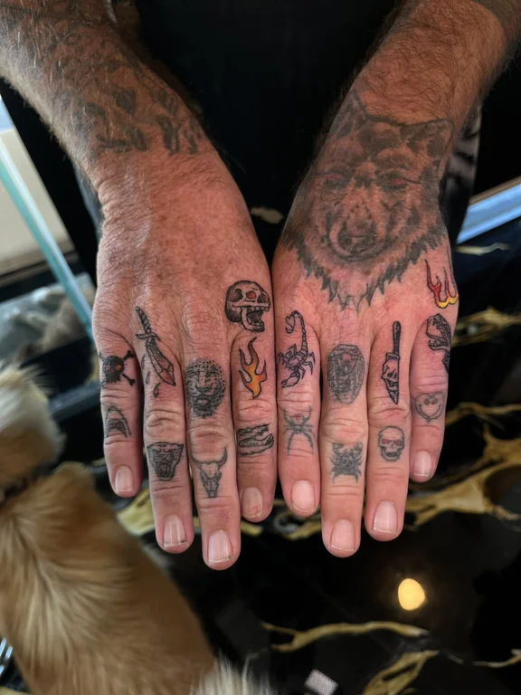 animal new school hand black grey spiritual mystical smoke horror tattoo Canggu Bali