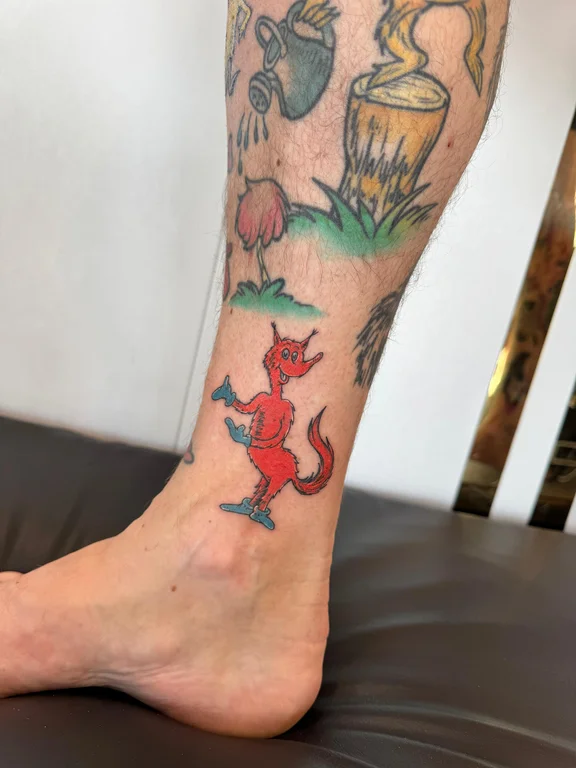 animal new school koi colorful fire spiritual mystical linework tattoo Canggu Bali