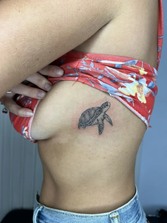 animal new school koi soft shading elegant woman colorful wave tattoo Canggu Bali