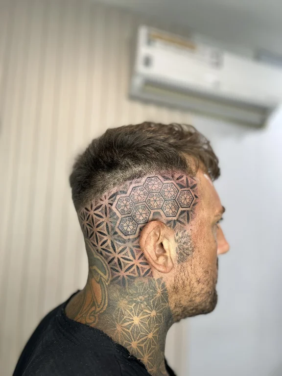 Geometric New School tattoos — Nyanyi Beach Bali