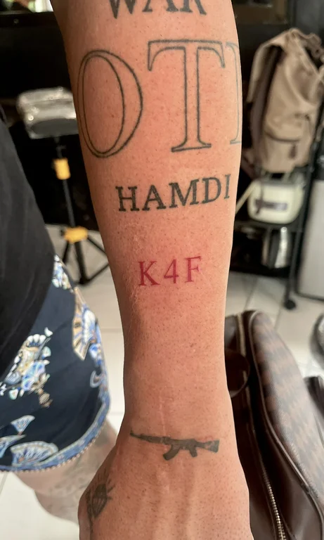 lettering new school man soft shading fire bold line heavy shading elegant tattoo Canggu Bali