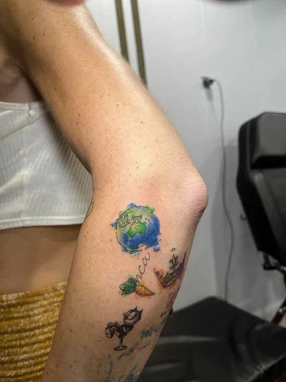 nature new school woman colorful moon cloud soft shading spiritual tattoo Canggu Bali