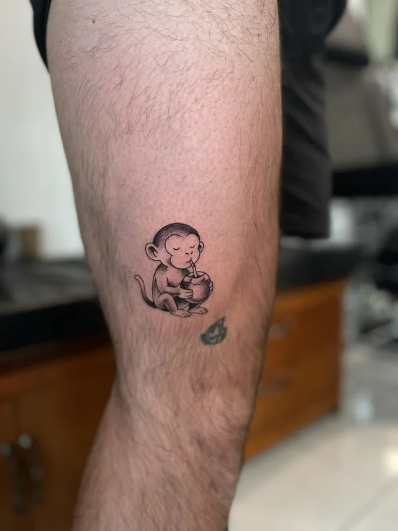 portrait new school man soft shading cloud linework fine line heavy shading tattoo Canggu Bali