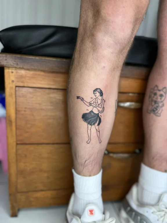 portrait new school woman linework elegant dotwork soft shading black grey tattoo Canggu Bali