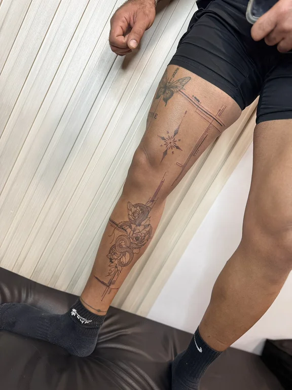 religious new school deity soft shading spiritual linework elegant mystical tattoo Canggu Bali