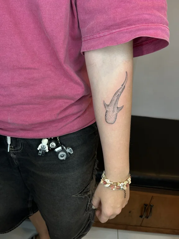 symbol new school snake fine line cloud elegant linework dotwork tattoo Canggu Bali