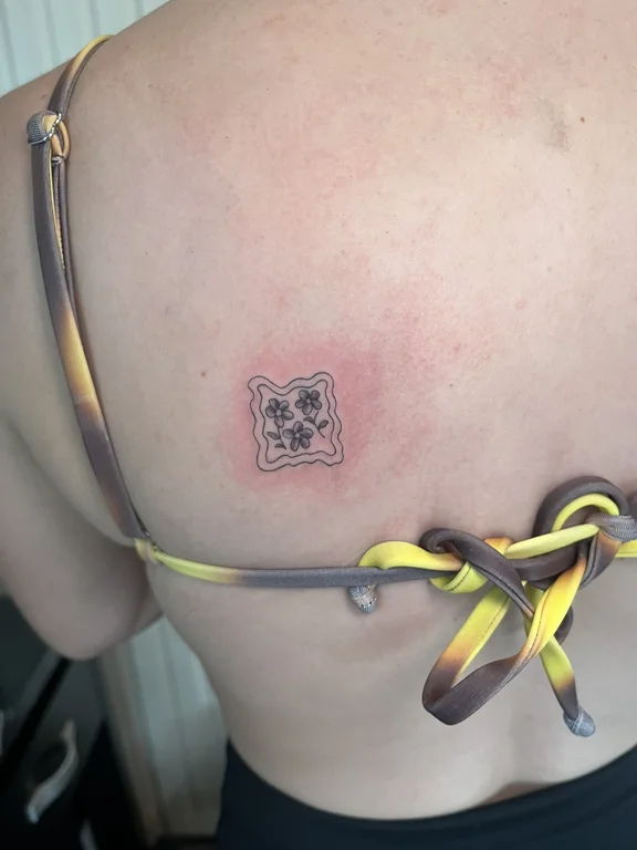 symbol new school snake fine line fire bold line cloud smoke tattoo Canggu Bali