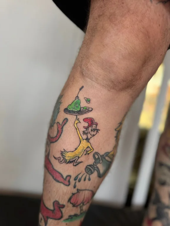 abstract old school man colorful moon cloud smoke spiritual tattoo Canggu Bali