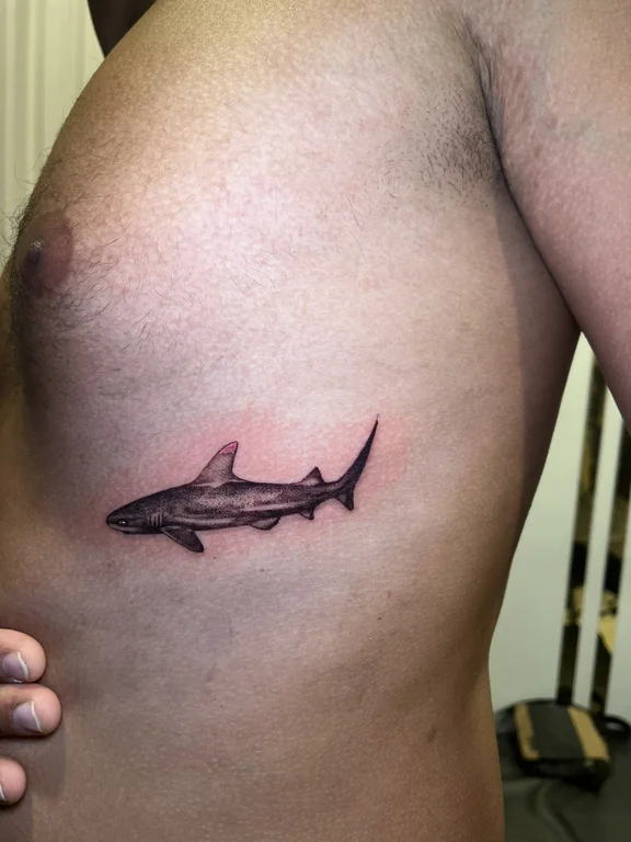 animal realism man fine line wave heavy shading soft shading black grey tattoo Canggu Bali